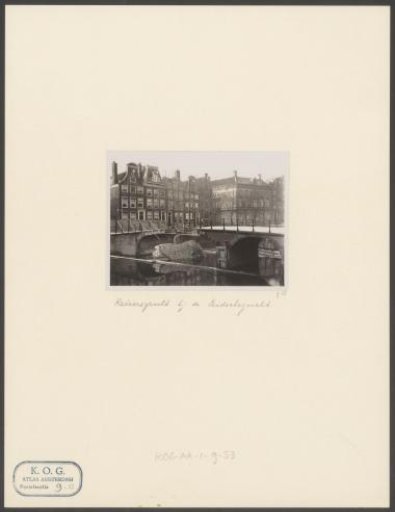 View of a partially collapsed bridge over the Keizersgracht