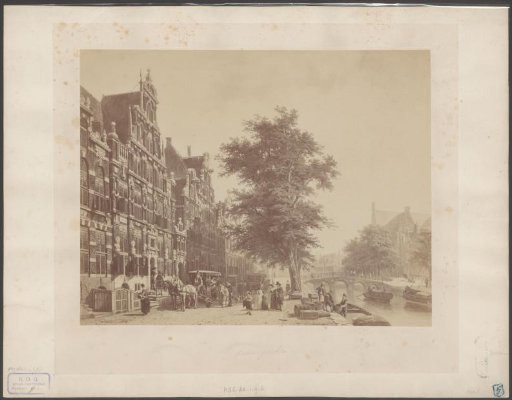 Reproduction of a view of the Keizersgracht at the Leidsestraat by Cornelis Springer