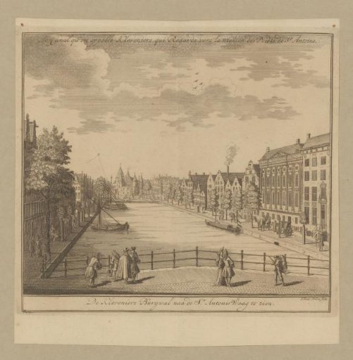 View of the Kloveniersburgwal with the Trippenhuis and the Waag on the Nieuwmarkt