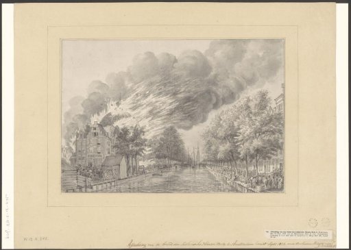 View of the fire of the Round Lutheran Church on 18 September 1822