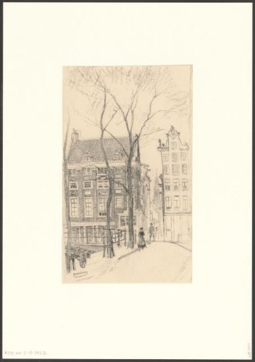 View of the Old Church, probably from the Damrak