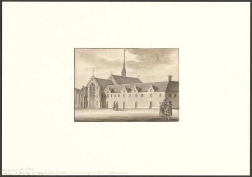 View of the Sint Geertruidenklooster on the Nieuwzijds Voorburgwal