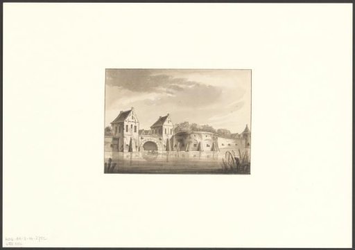 View of the Singel with a passage through the city wall to the Spui