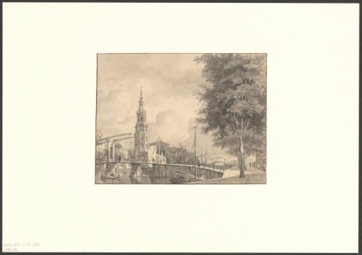 View of the Oudeschans, the chalk market and the Montelbaanstoren