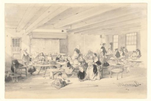 Interior of the school for homeless children on the Bloemstraat
