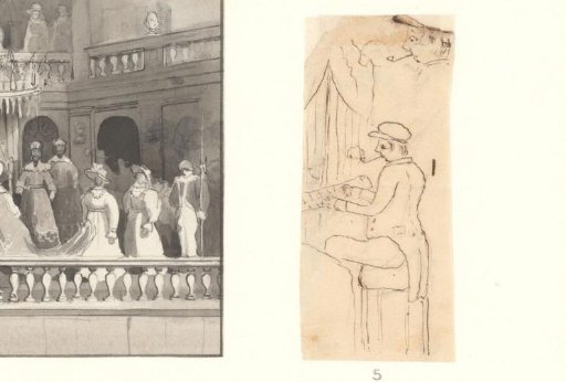 Man behind piano or organ