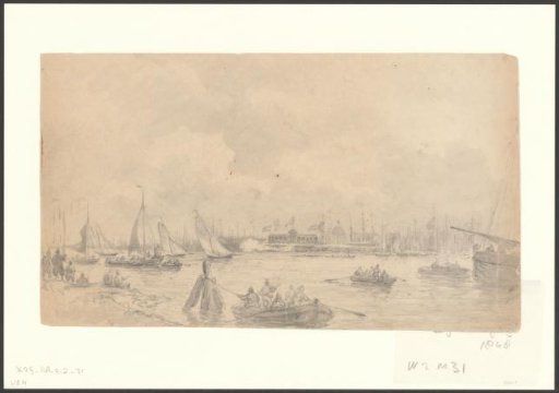 View of the first race of the Royal Rowing and Yachting Club in 1848