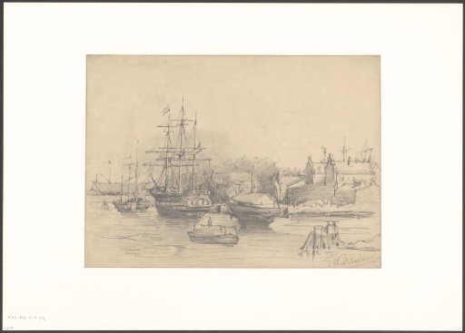 View of the Westerdok and shipyard De Nachtegaal on the Grote Bickersstraat