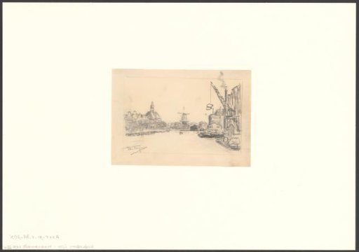 View of the Nieuwe Vaart with the Oosterkerk and the mill De Gooyer