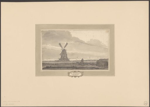 View of the bastion Blaauwhoofd with the mill De Bok