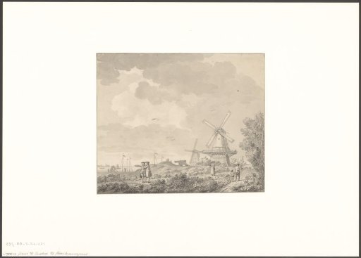 View of the Zandhoek and bastion Blauwhoofd with mill De Bok