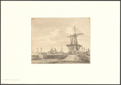 View of the bastion Het Blauwhoofd with mill De Bok