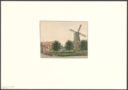 View of the Singelgracht and the Sloterdijk bastion with the windmill De Kraay