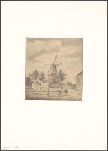 View of the Marnixstraat with the mill De Victor