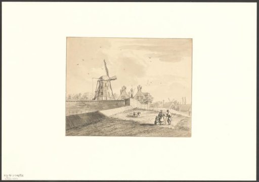 View of the bastion Nieuwkerk with mill Het Roode Hart