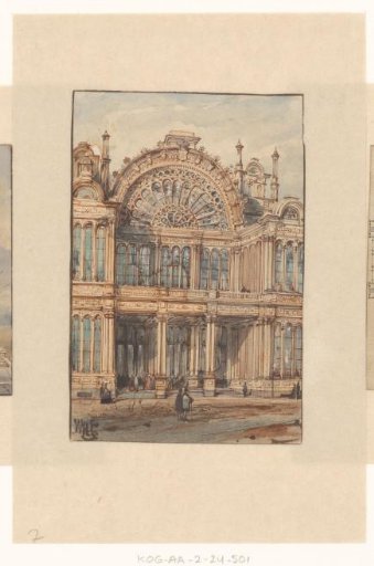 View of the Side Facade of the Palace for Industry