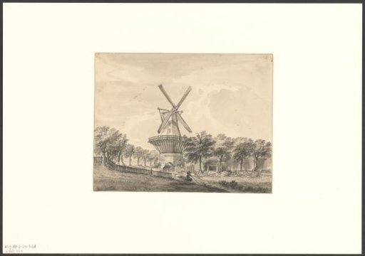 View of Weesp bastion with mill Het Fortuin