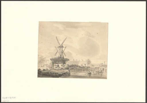 View of the Funen and Zeeburg bastion with mill De Zon