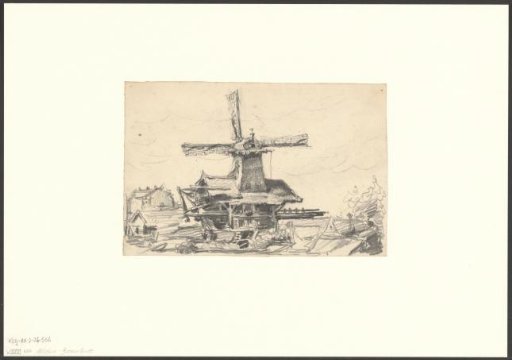 View of the Zaagmolensloot with mill Bouwlust