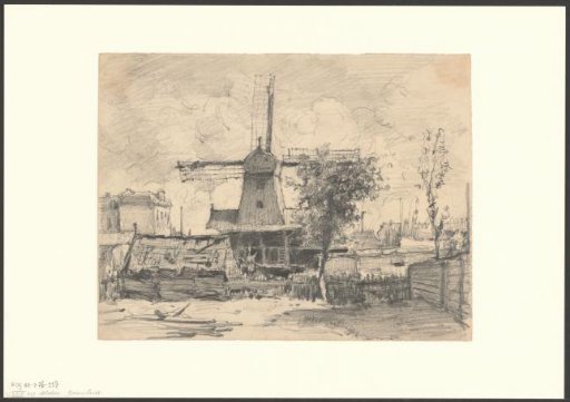 View of the Zaagmolensloot with mill Bouwlust