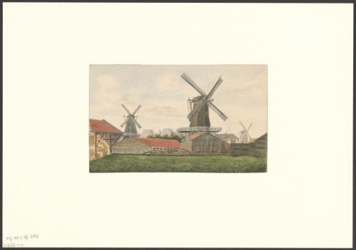 View of the Zaagmolensloot with mills De Ruiter and Bouwlust