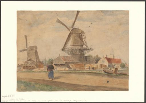 View of the Zaagmolensloot with mills De Ruiter and De Groote Dommekracht