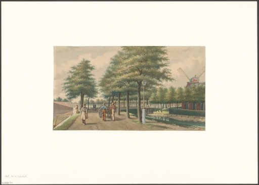 View of the Singelweg with mill De Wolf on the right