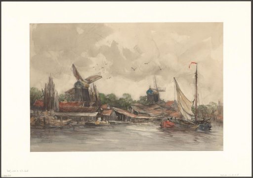 View of the Kostverlorenvaart, looking towards mills De Eenhoorn and Het Luipaard
