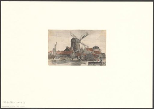 View of the mill De Otter at the Kostverlorenvaart near De Baarsjes