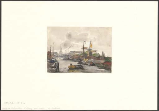 View of the Kostverlorenvaart and the mill De Eenhoorn