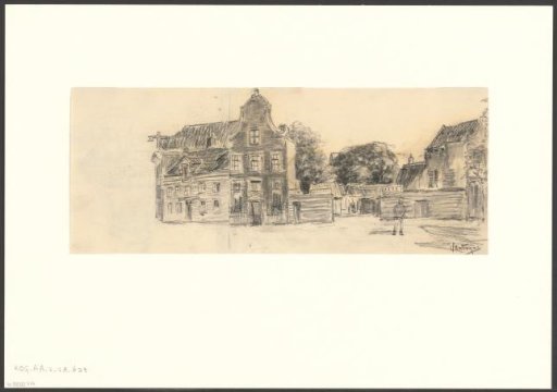 View of the Overtoom with the grounds of the former inn Het Hof van Holland