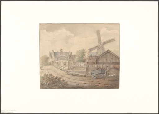 View of the Diamond polishing workshop De Palmboom on the Middenweg with mill Het Luipaard