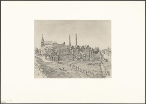 View of houses on the Weesperzijde and the Blooker cocoa factory
