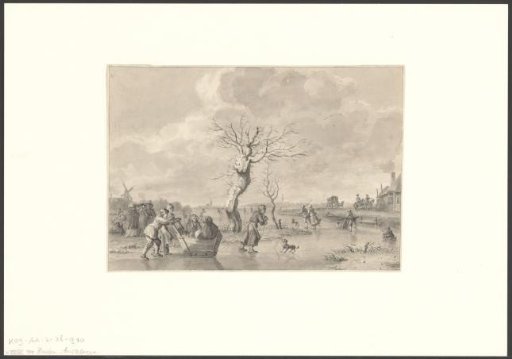 View of a Frozen River at Amstelveen