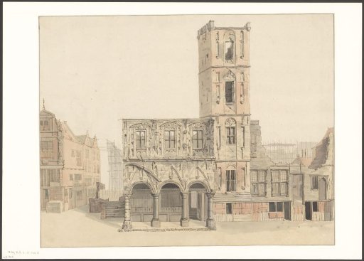 View of the old town hall after the fire of July 1652