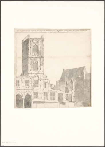 View of the old town hall on the Dam after the fire of 1652