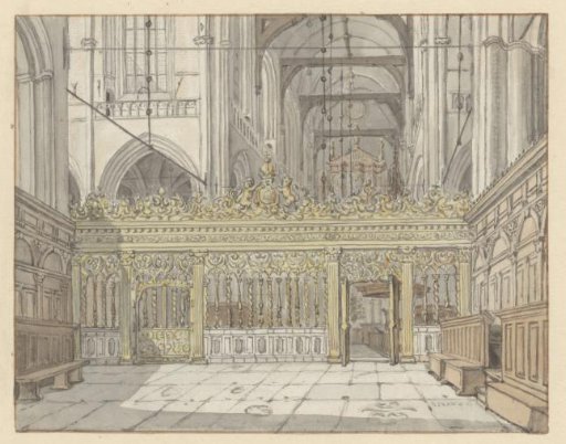 Interior of the New Church viewed towards the choir screen
