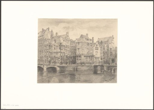 View of the Rokin at the Entrance of the Langebrugsteeg and the Grimnessesluis
