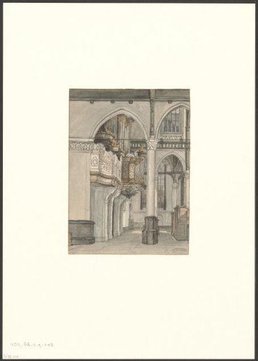 Interior of the Oude Kerk with view of the organ