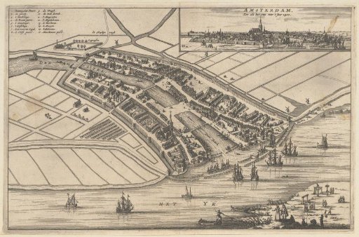 Map of Amsterdam with City View, before 1400