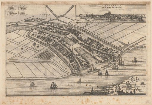 Map of Amsterdam with City View, before 1400