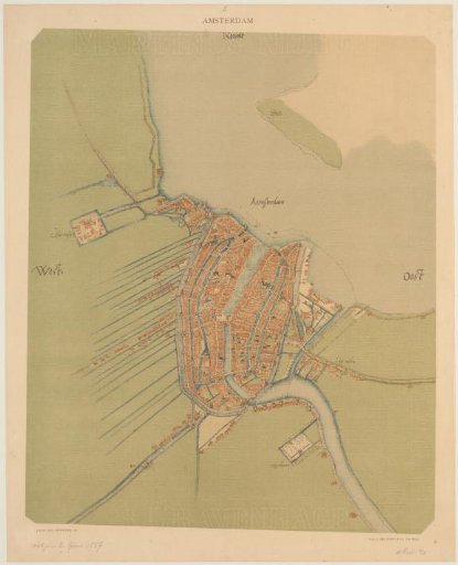 Reproduction of the map of Amsterdam and surroundings by Jacob van Deventer