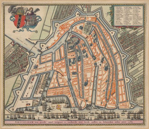 Map of Amsterdam, 1585