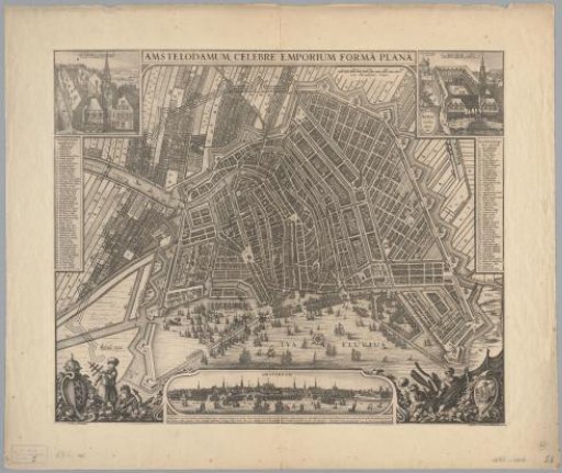 Map of Amsterdam with city view