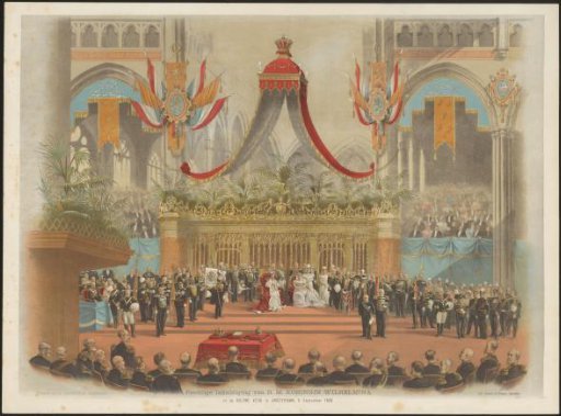 Inauguration of Queen Wilhelmina of the Netherlands in the Nieuwe Kerk in Amsterdam, 1898