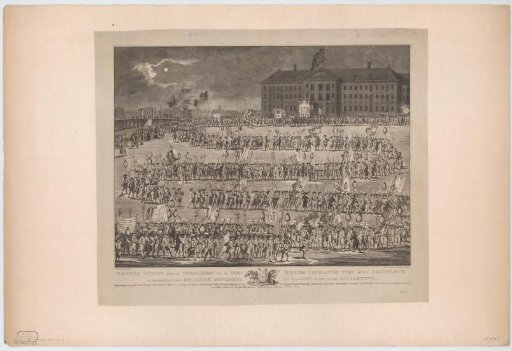 Procession of workers from the shipyard of the United East India Company on Kattenburgerplein in Amsterdam, 1787