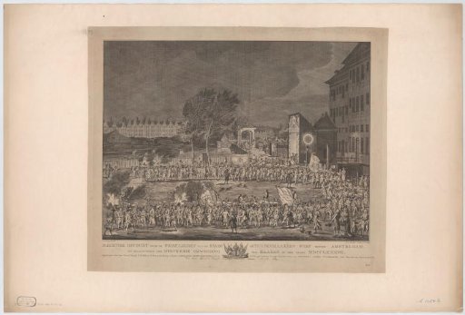 Procession of workers from the City Boatmakers' Shipyard on Kattenburgerplein in Amsterdam, 1787