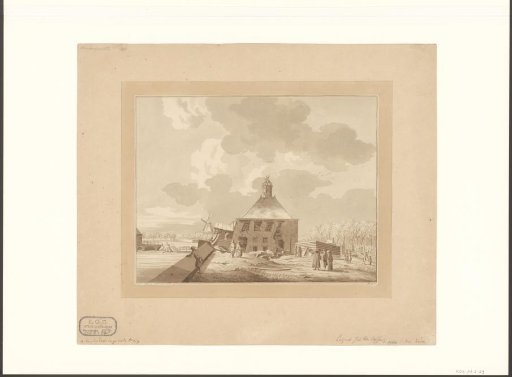 View of the sunken Eerste Muiderpoort in Amsterdam from the rampart