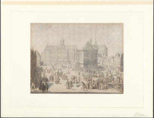 View of the Town Hall, the Waag and the Nieuwe Kerk on the Dam