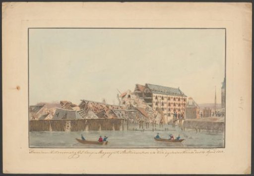 Ruins of the East India Company Magazine in Amsterdam, 1822
